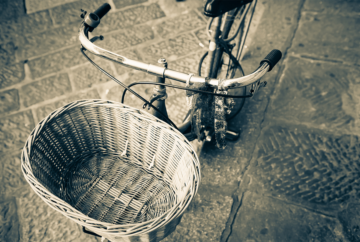 bicycle basket on a bicycle